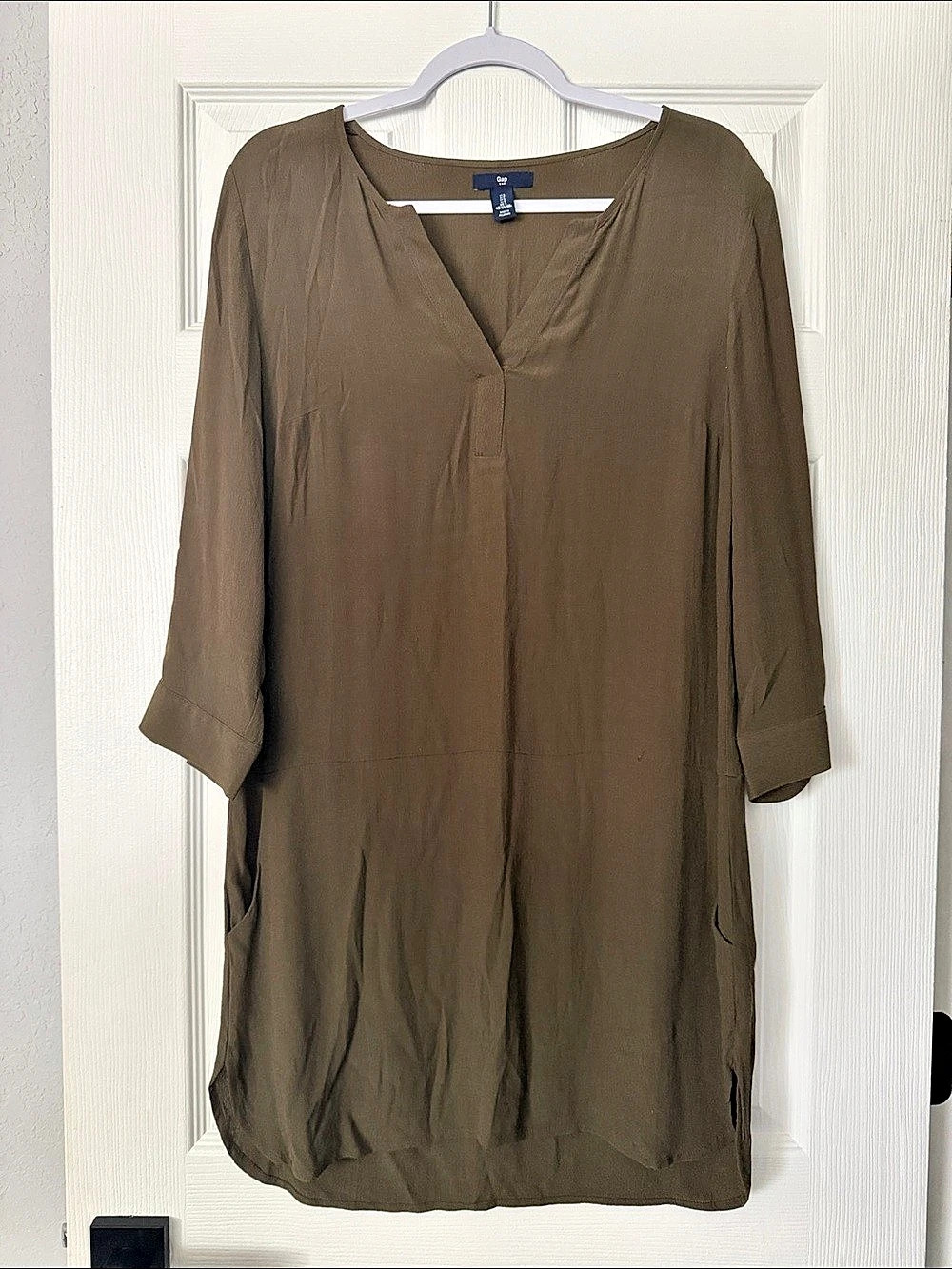 Gap Hunter Green Mid Sleeve Tunic Dress Size Small